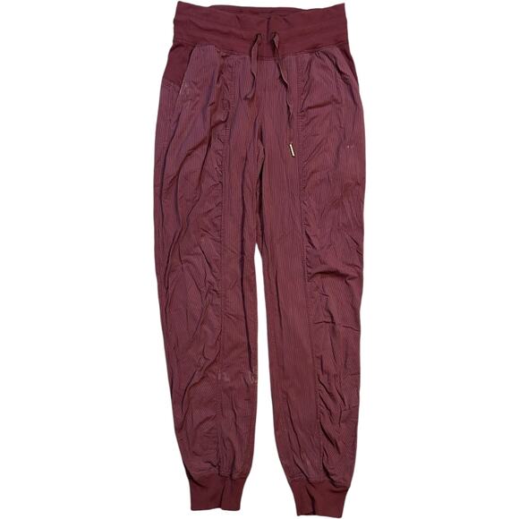 Lululemon Athletica Studio Dance Burgundy Pinstripe Pants - Picture 1 of 7